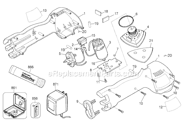 Page A Diagram and Parts List for VP510T Type 1 Black and Decker Sander Polisher